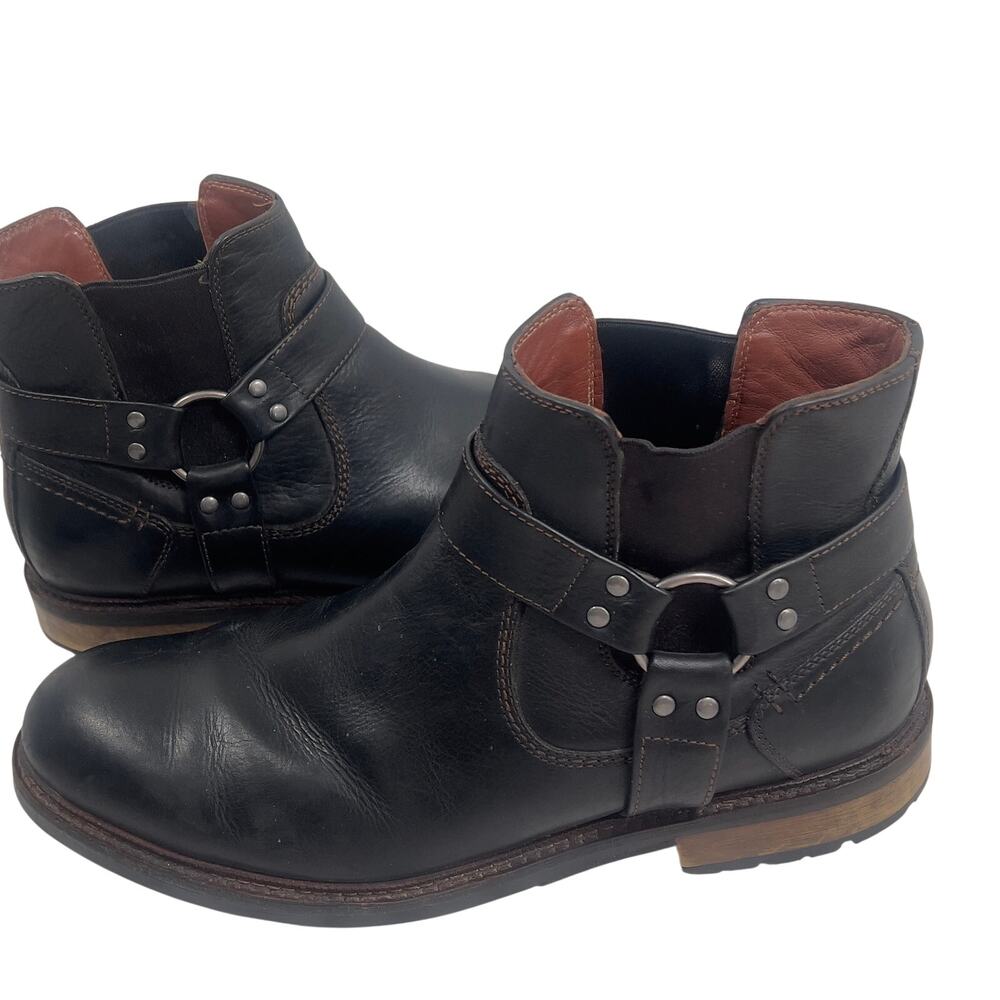 Johnston & Murphy Brown Slip-on Leather Ankle Boot Men's 11.5M Biker Shoes